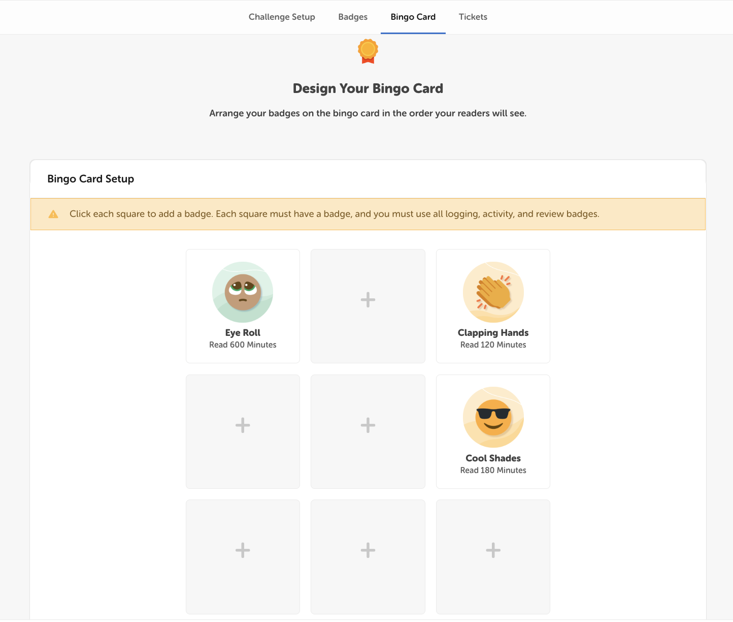 How to edit your bingo card layout Beanstack Help Center