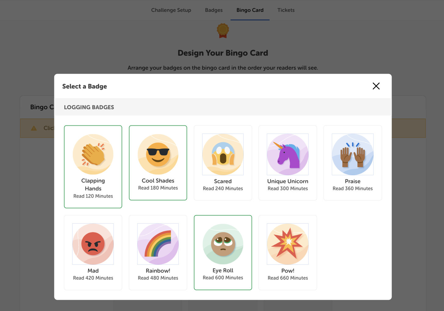 How to edit your bingo card layout Beanstack Help Center