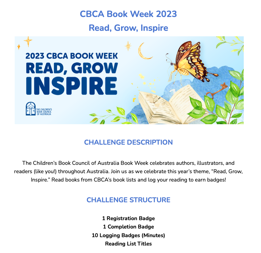 CBCA 2023 Read, Grow, Inspire Beanstack Help Center