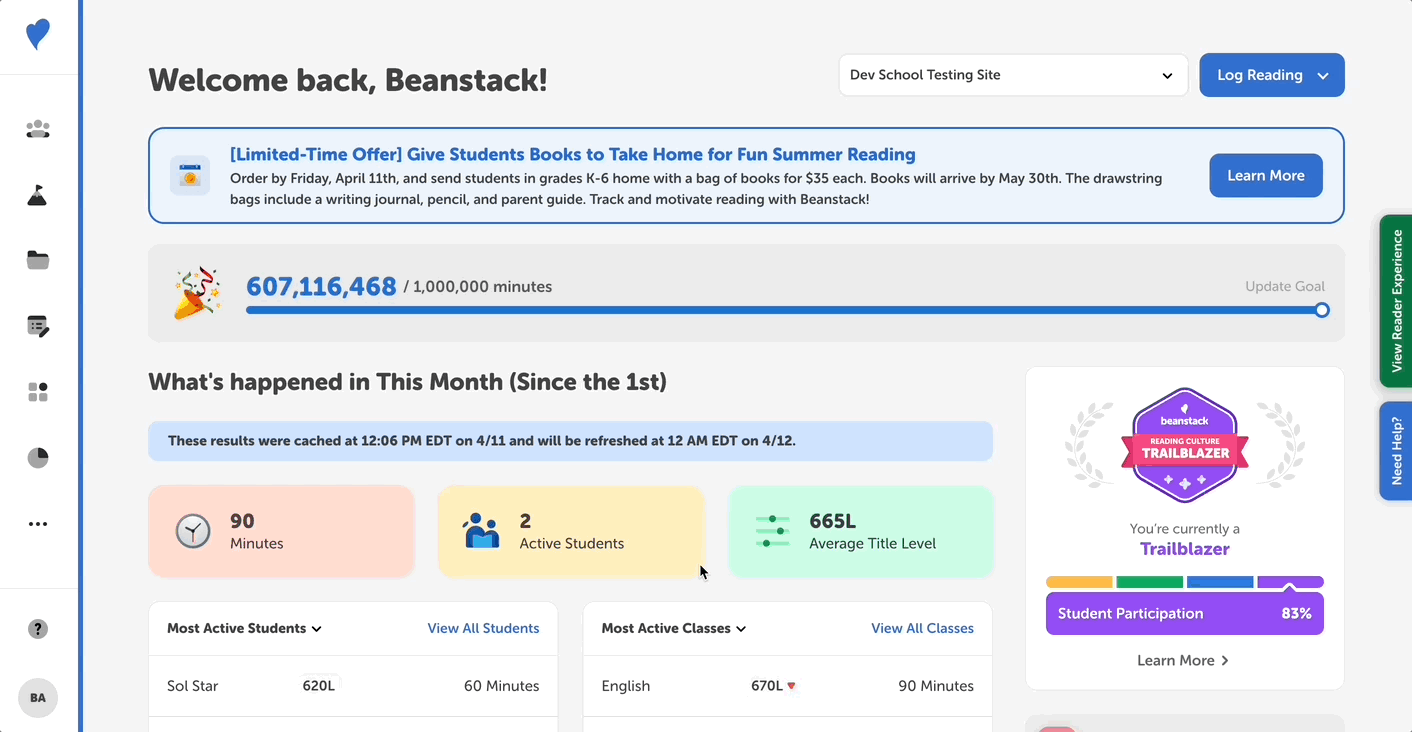 Running a drawing in the admin view