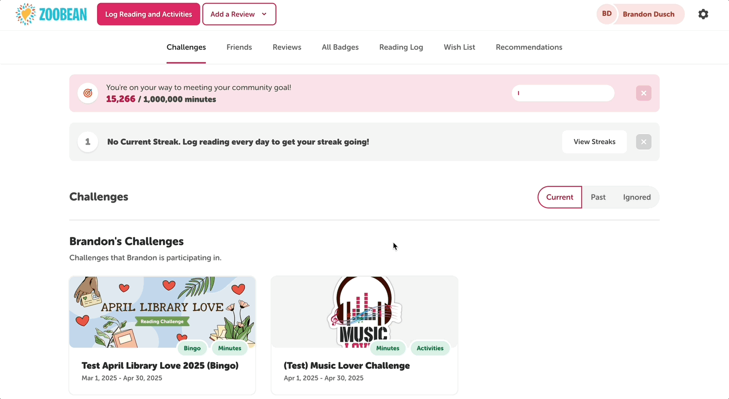 Editing and deleting a reading session from the reader view of a library site