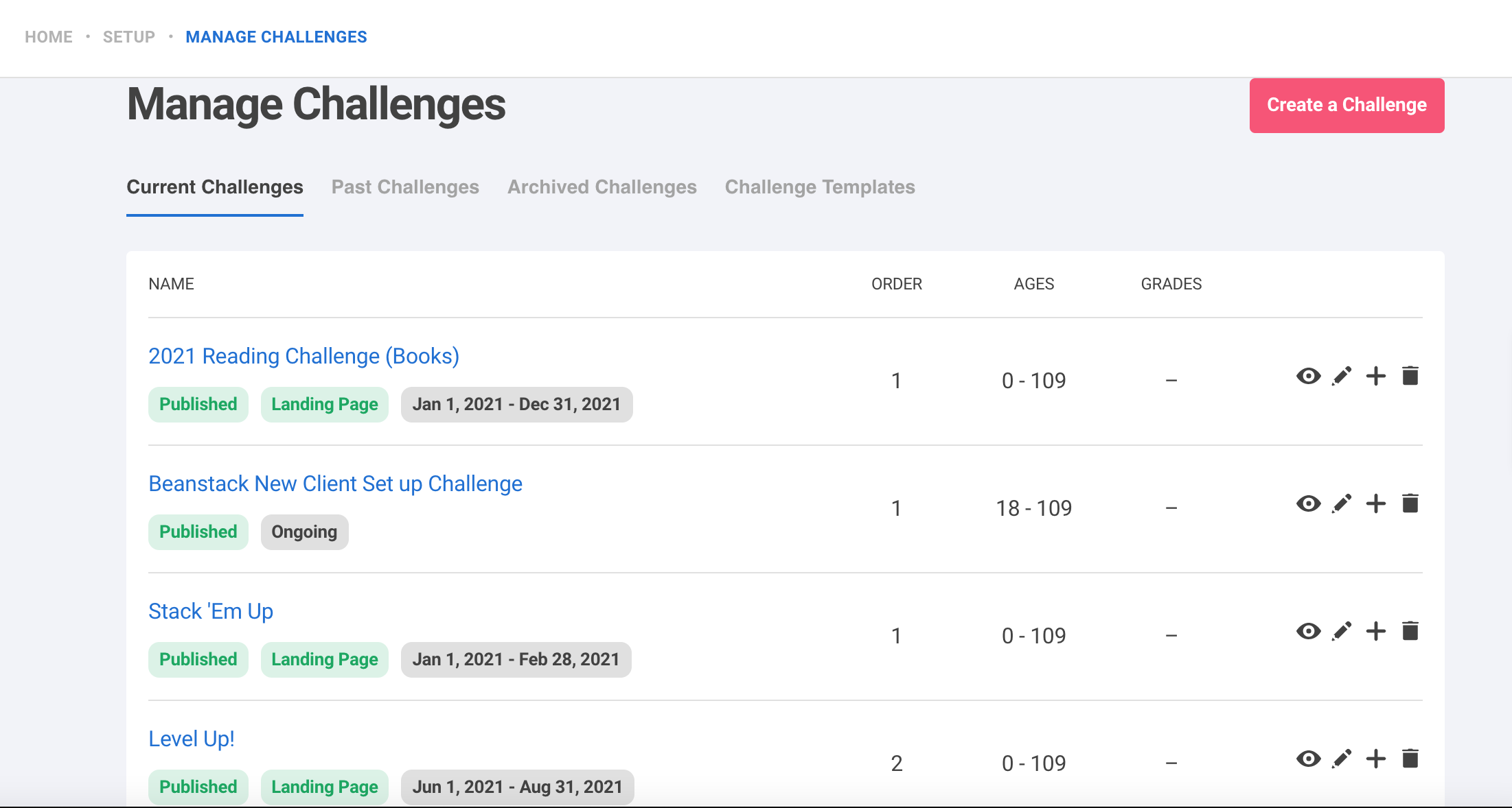 How to feature challenges on your landing page Beanstack Help Center