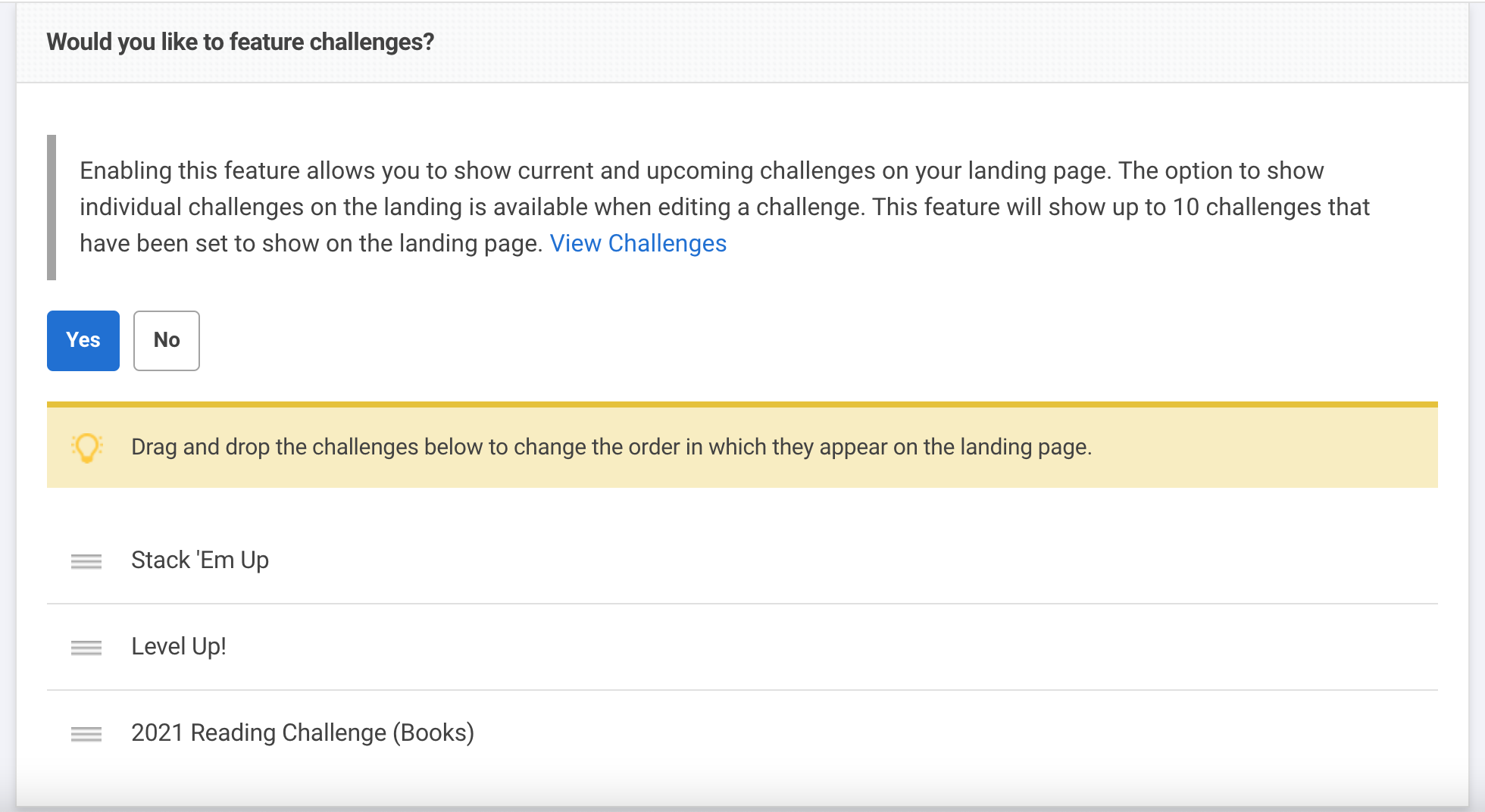 How to feature challenges on your landing page Beanstack Help Center