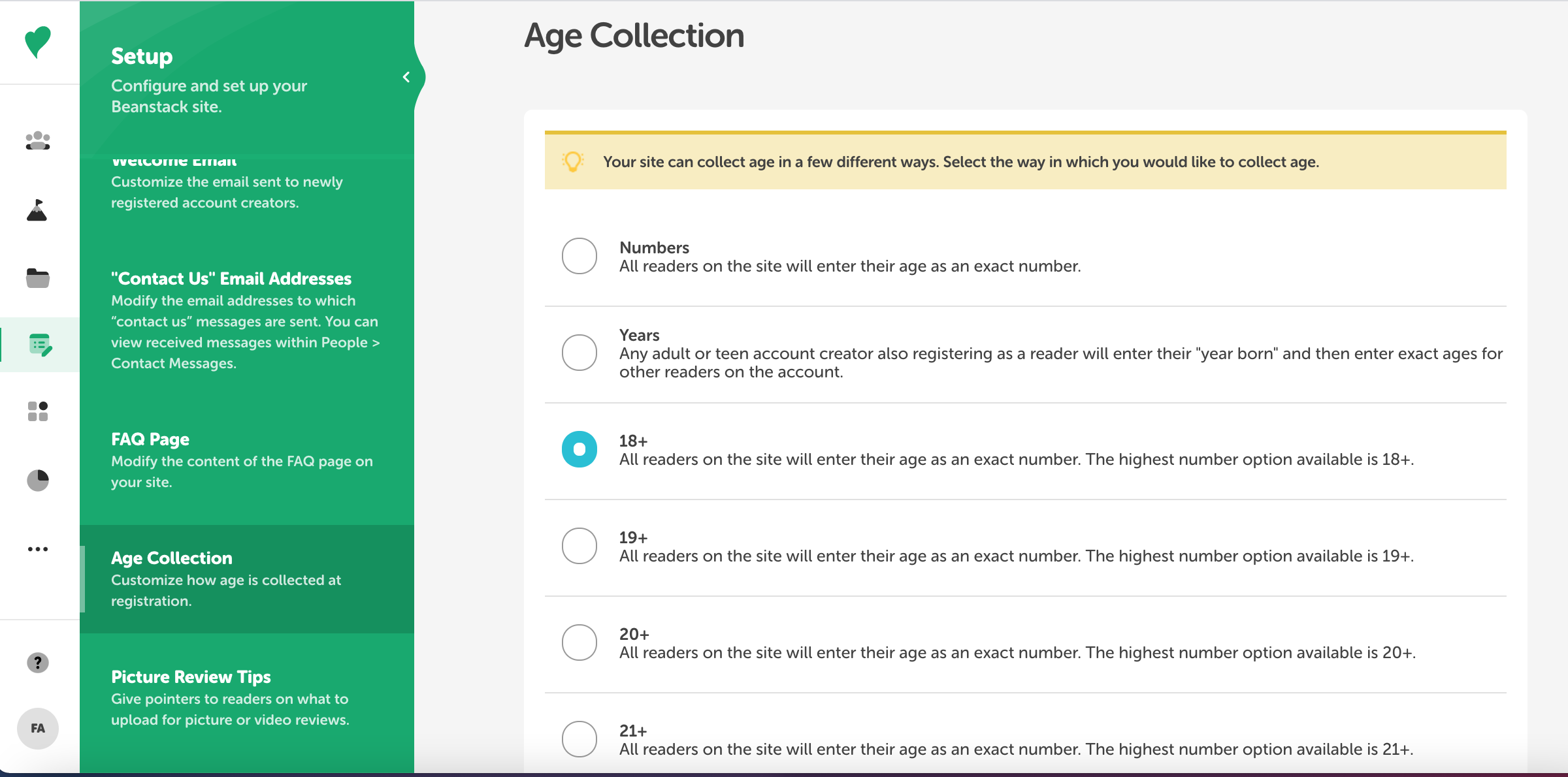 Is it required to collect age with Beanstack? Beanstack Help Center