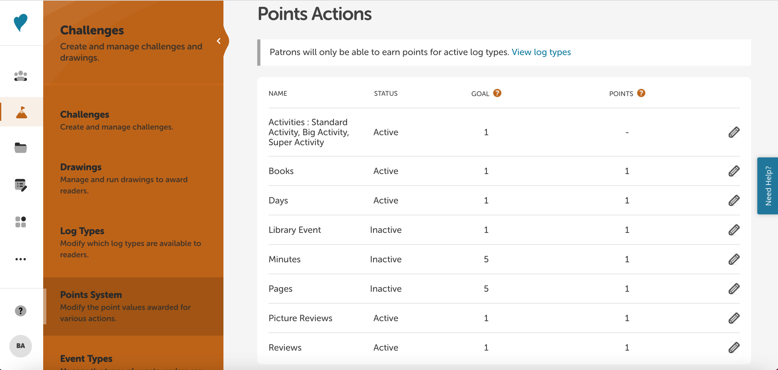 How to manage my points system Beanstack Help Center
