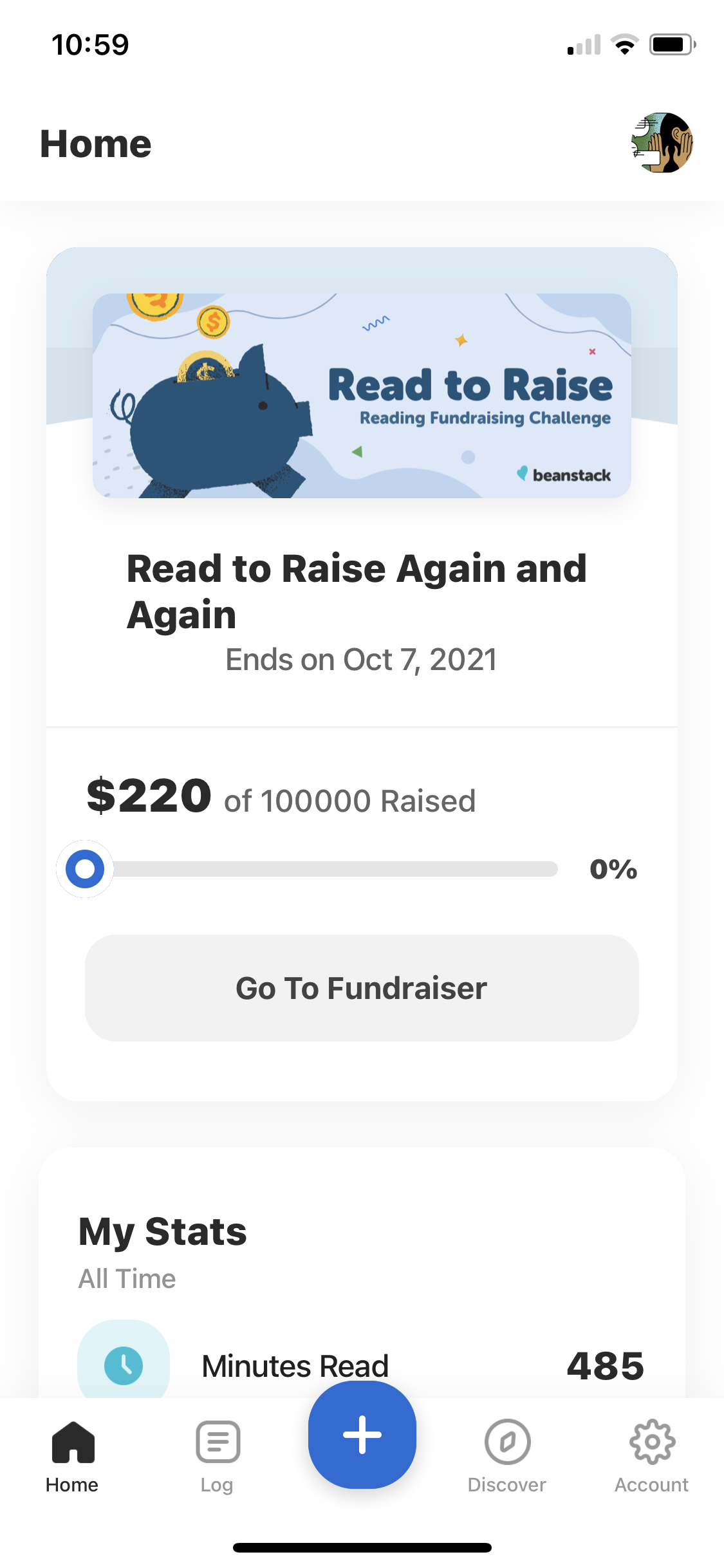 How students participate in a reading fundraiser on the mobile app