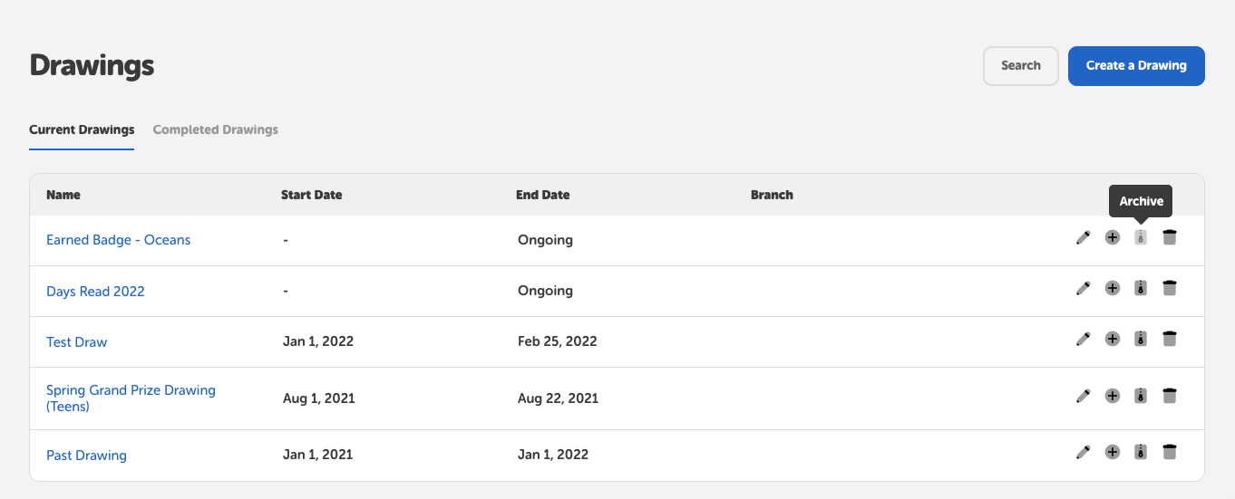 How to archive a drawing Beanstack Help Center
