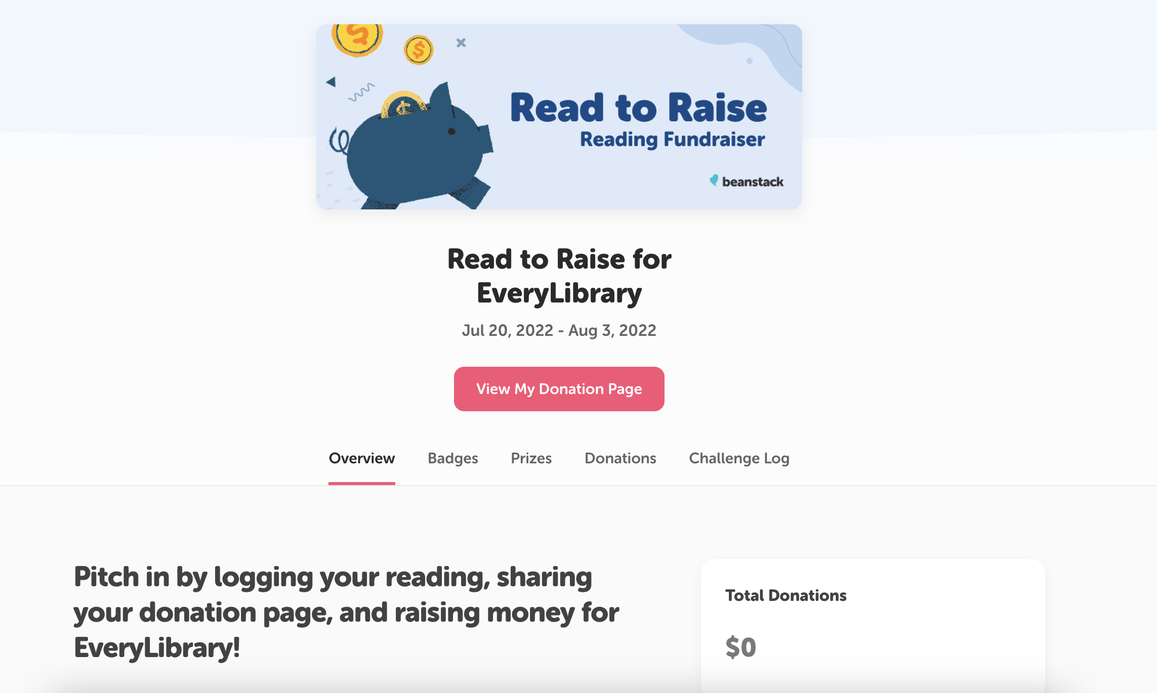 How students participate in a reading fundraiser on the web Beanstack