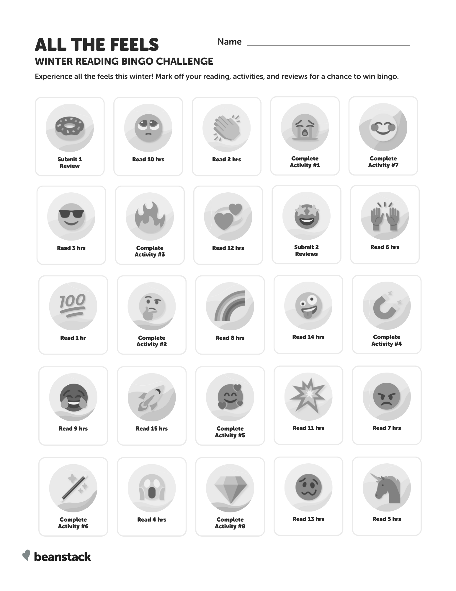 All the Feels Challenge Artwork Beanstack Help Center