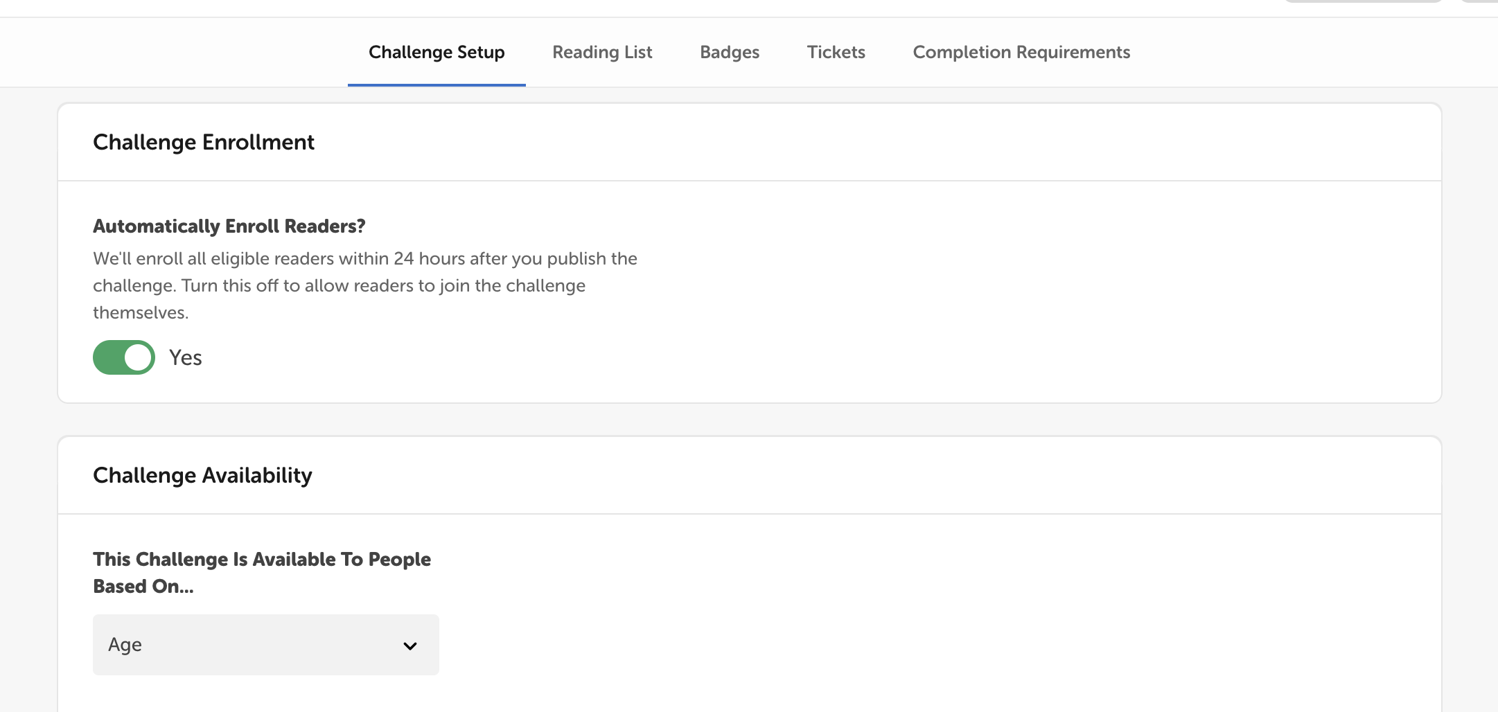 How do I automatically enroll eligible readers in a school challenge